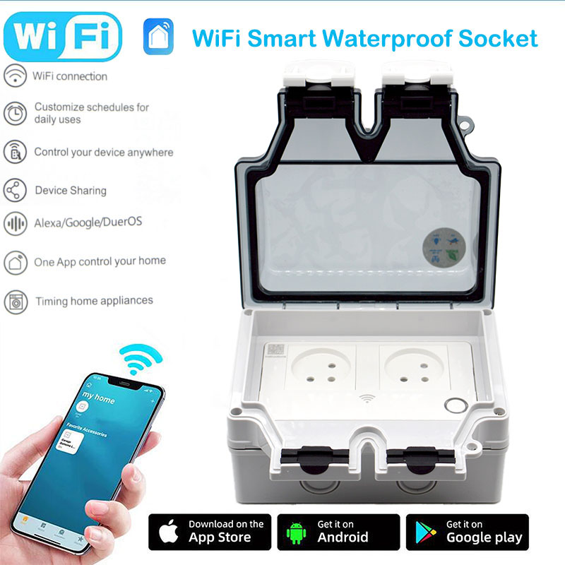 Outdoor Power Outlet With Remote Control - مقبس ذكي 16 أمبير مقاوم للماء