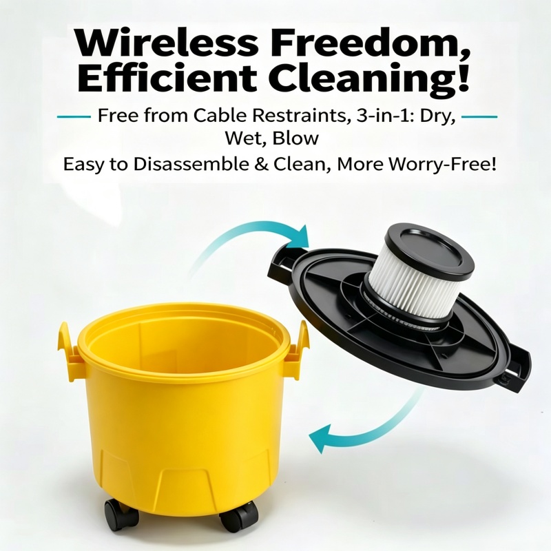 مكنسة كهربائية لاسلكية رطبة وج - مراجعة Wet Dry Vacuum Shop وسعره