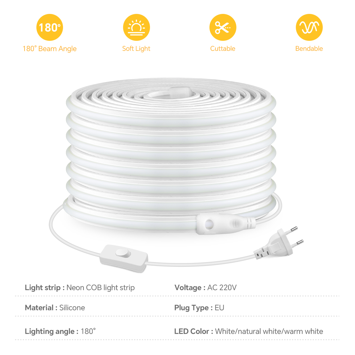 220 فولت COB Led قطاع عالية ال - مراجعة Power Switch Outdoor وسعره