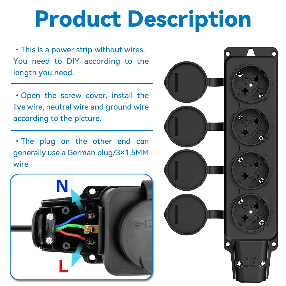 شريط طاقة خارجي مقاوم للماء، 1 - مراجعة Outdoor Power Strip With Cover وسعره