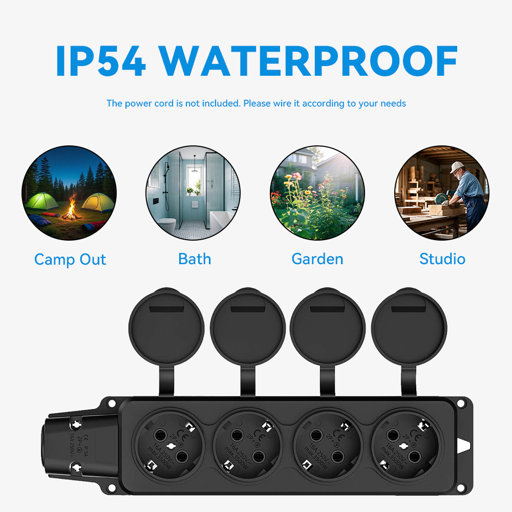 شريط طاقة خارجي مقاوم للماء، 1 - مراجعة Outdoor Power Strip With Cover وسعره