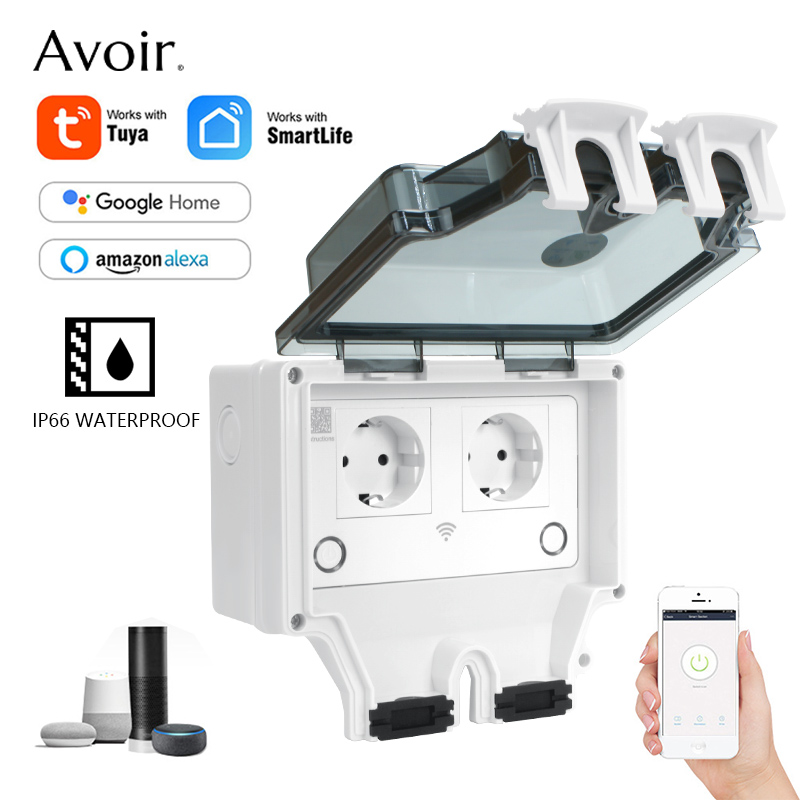 Avoir Tuya IP66 مآخذ كهربائية  - مراجعة Outdoor Power Outlet With Remote Control وسعره